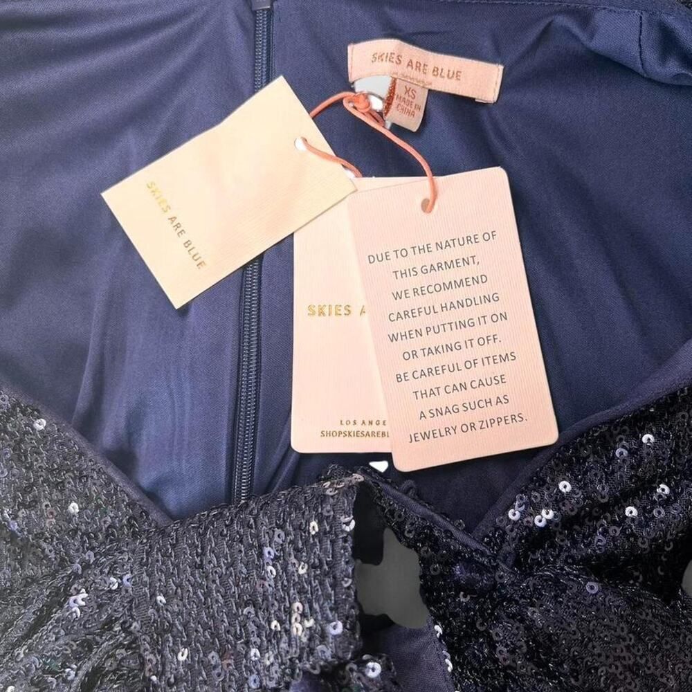 Navy Sequin Jumpsuit Women’s XS - Picture 5 of 7